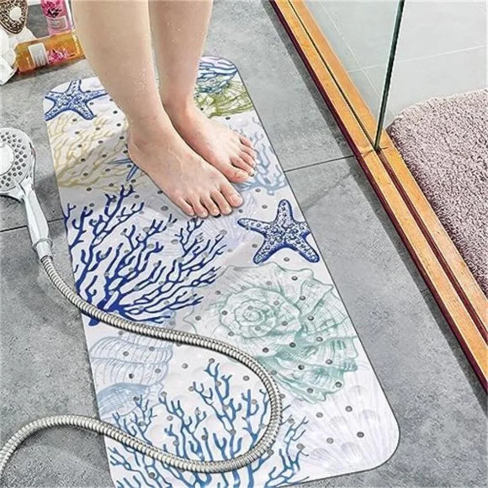 Extra Long Non Slip Bathtub Mat 40x16 Shower Floor Mat Suction Cups Kids